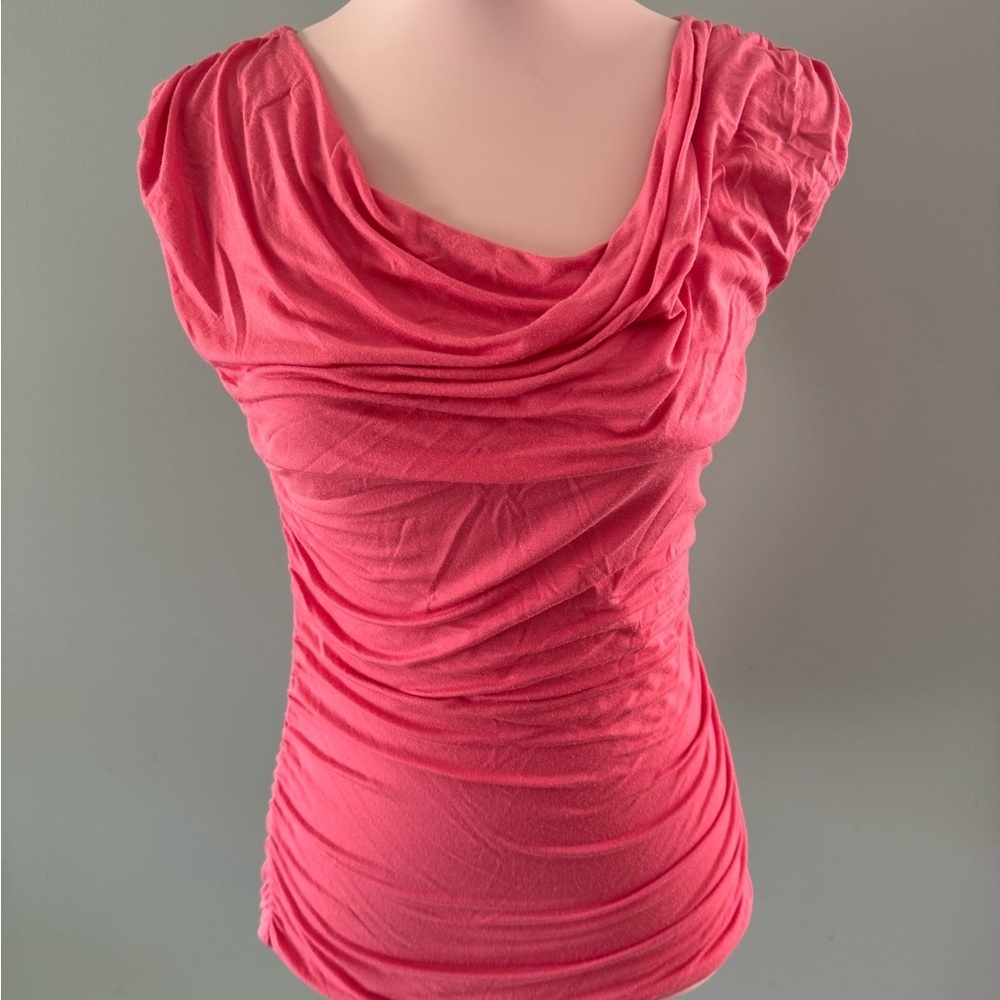 Maurices Coral Ruched Puff Sleeve Blouse XS